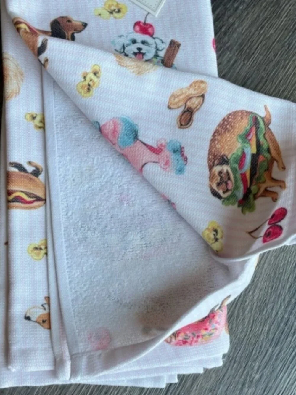 NWT Bella Lux Circus Pups Kitchen Towel Set of two